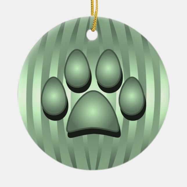 Os de chien vert et ornement de Noël Paw (Devant)