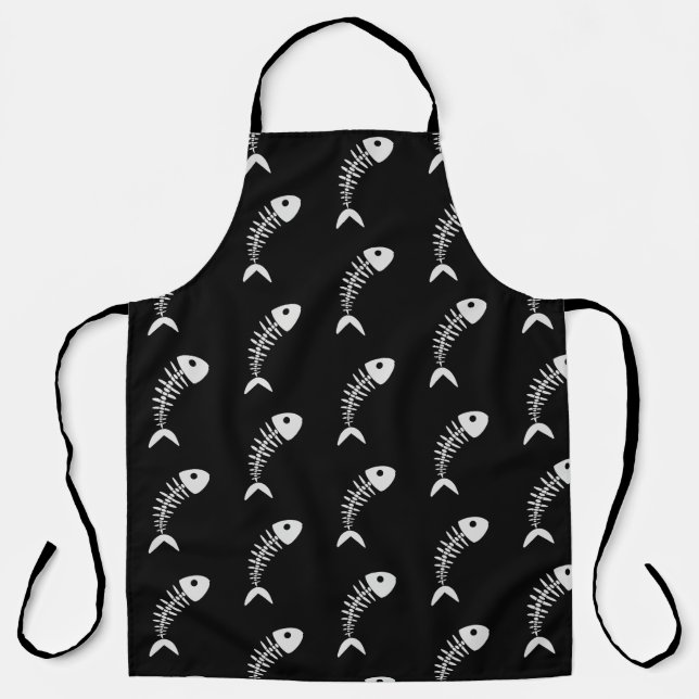 Os de poisson cool - Tablier noir et blanc (Recto)