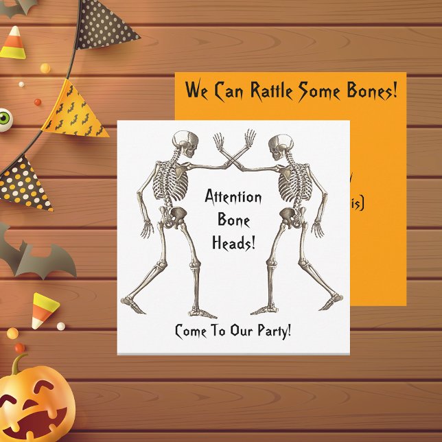 Os Heads Skeleton Halloween Invitation (Bone Heads Skeleton Halloween Invitation)