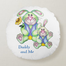 OS mignon "Papa et moi" Bunny Coussin rond