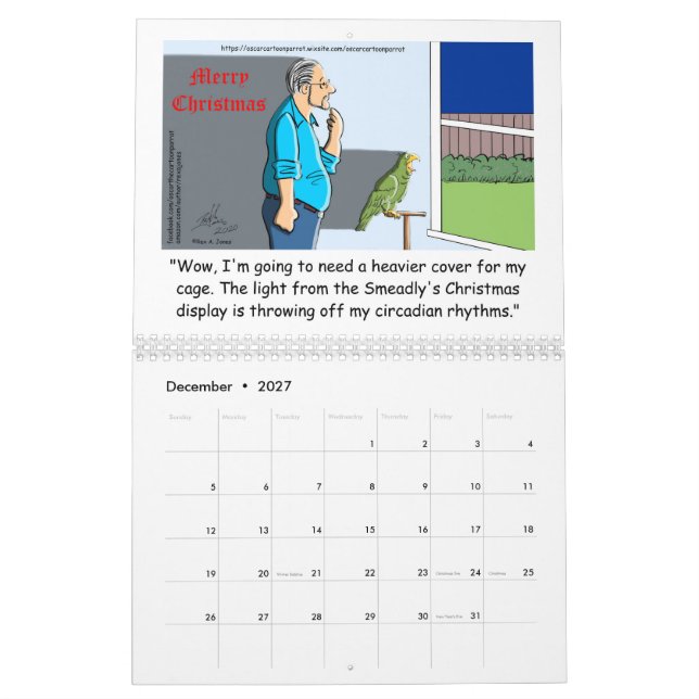 Oscar le Cartoon Parrot 2022 Calendrier (Dec 2027)