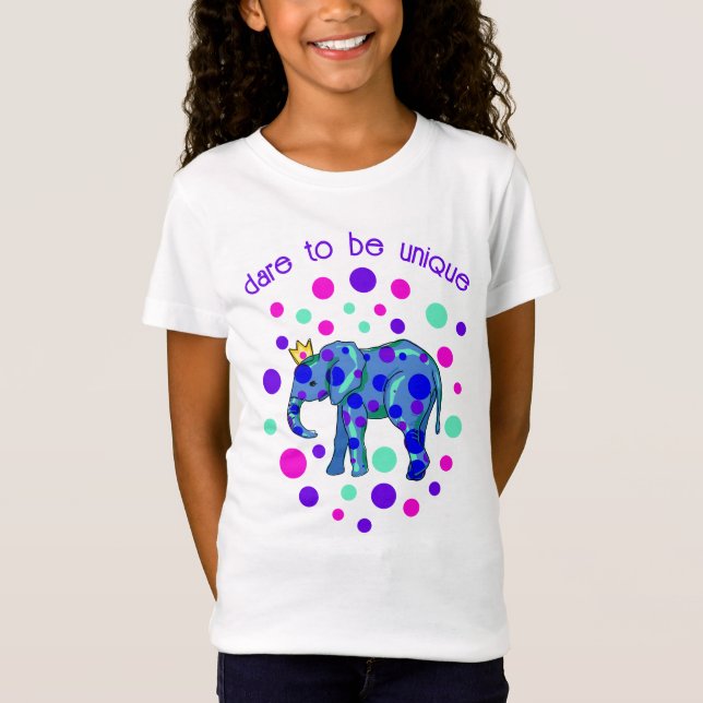 Oser être une T-shirt fille d'éléphant unique (Devant)