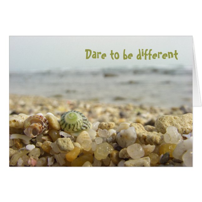Osez être différent Shell & Pebbles à la plage (Devant horizontal)