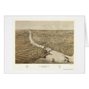 Oshkosh, carte panoramique de WI - 1887