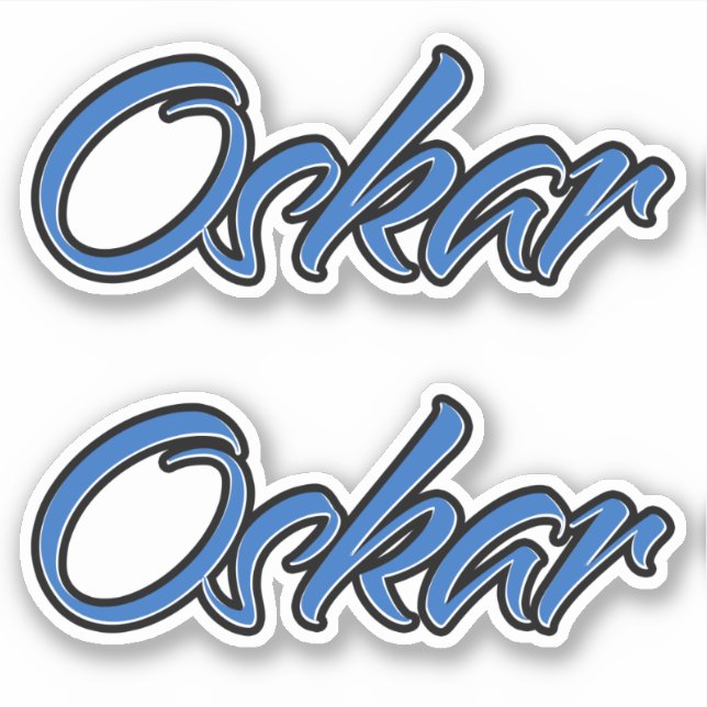 Oskar Name Blue Autocollants Sticker Stickerset (Devant)