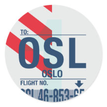 Oslo - Autocollant Rond de Voyage
