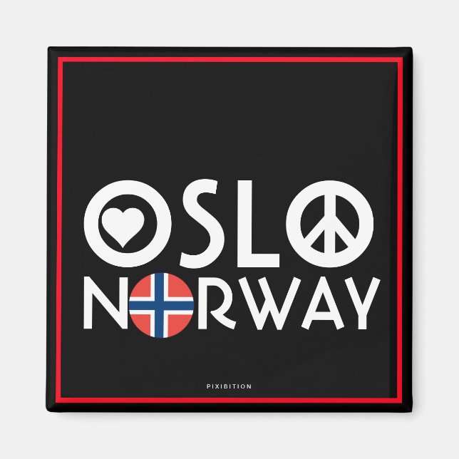 Oslo Norvège Aimer la paix Magnet 4 (Devant)