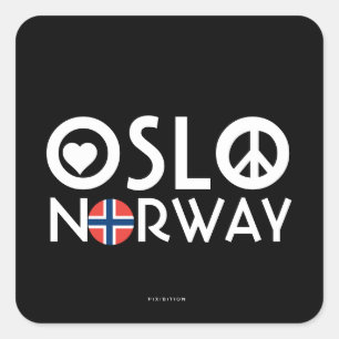 Oslo Norvège Love Peace Sticker 2