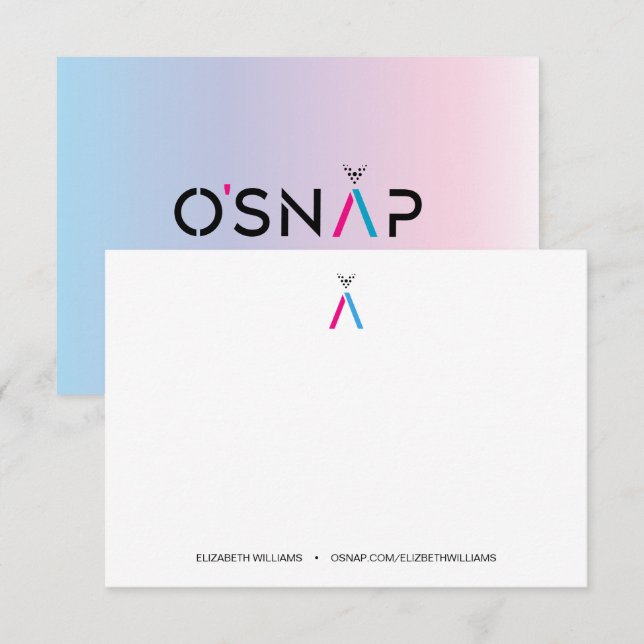 O'Snap Ambassador Note Carte de remerciements (Devant / Derrière)