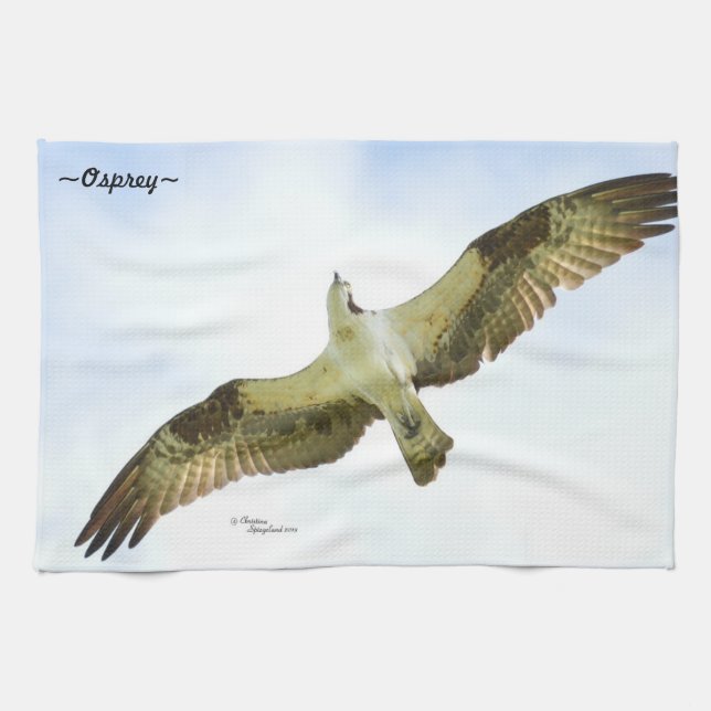 Osprey oiseau volant Serviette de cuisine (Horizontal)