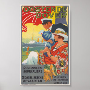 Ostende Dover Poster vintage 1920