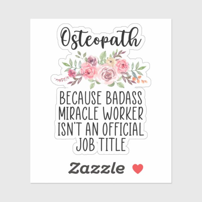 Ostéopathe, DO, Docteur en ostéopathie Sticker (Feuille)