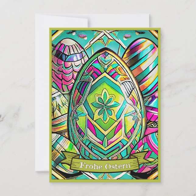 Ostermotiv farbiger Cartoon mit Ostéréier 13553 (Devant)