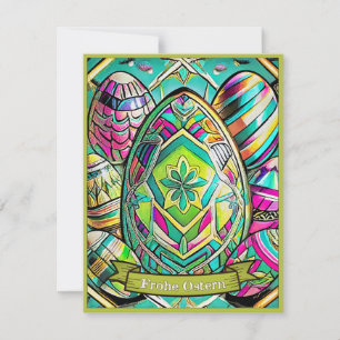 Ostermotiv farbiger Cartoon mit Ostéréier 13553