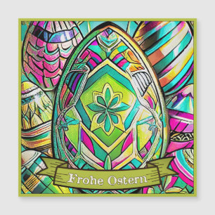 Ostermotiv farbiger Cartoon mit Ostéréier 13553