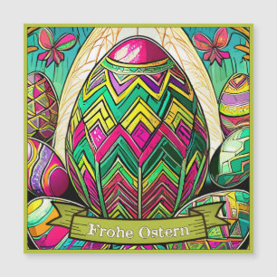 Ostermotiv farbiger Cartoon mit Ostéréier 50085