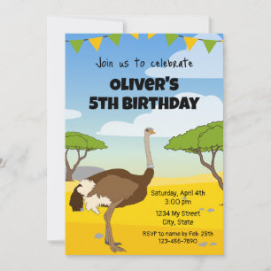 Ostrich Invitation Anniversaire