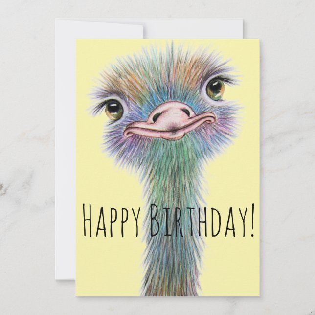Ostritch couleur Whimsical Anniversaire (Devant)