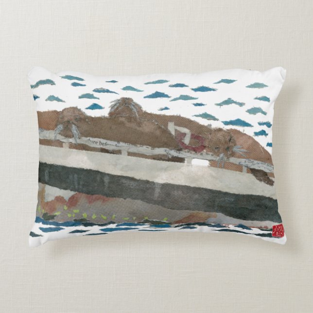 Otaries, coussin Nautique-Orienté de pièce (Devant)