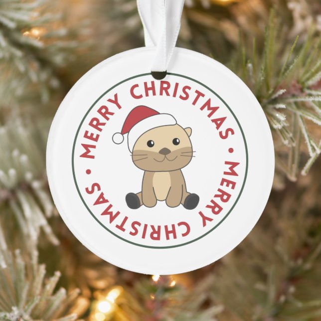 Otter Noël Neige Animaux d'hiver Otter Ornament (Arbre)