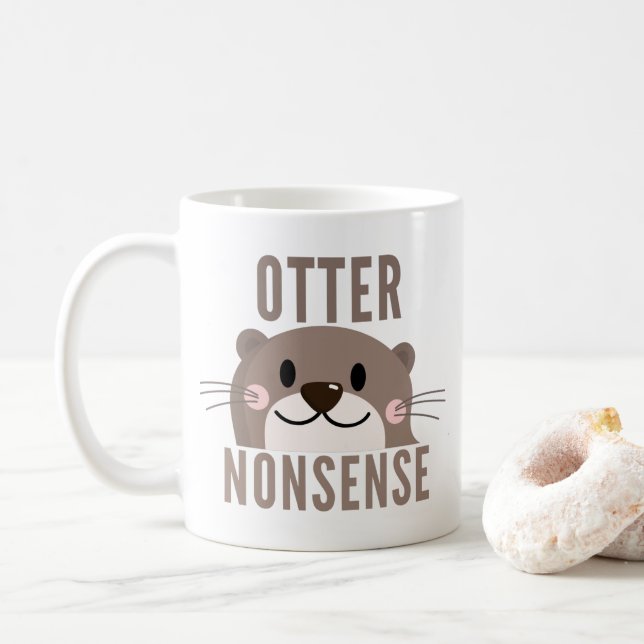 Otter Nonsense Drôle Café Mug (Avec donut)