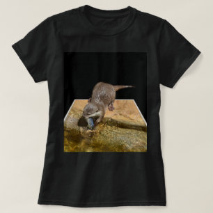 Otter Popout Art, T-shirt femme noir