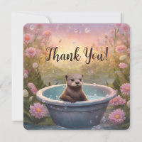 Otterly Adorable Baby Carte de remerciements