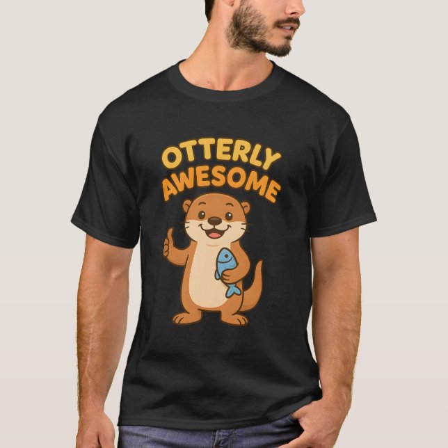 Otterly Awesome T-Shirt | Cute Animal Pun (Devant)