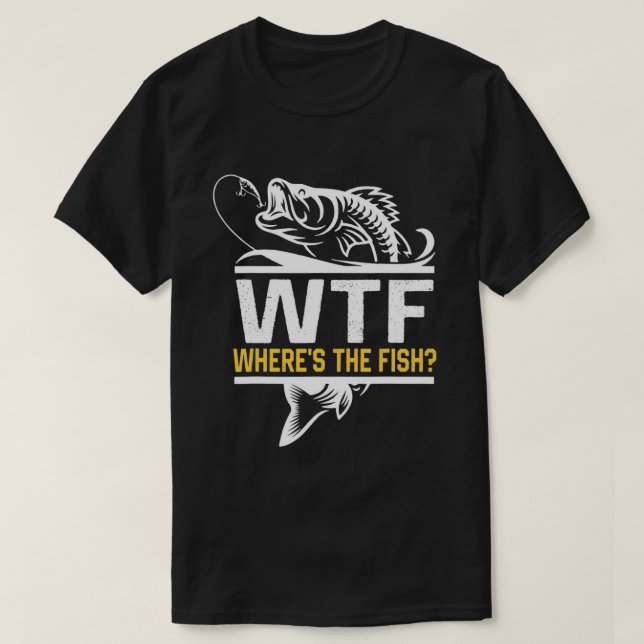 Où est le T-shirt de pêche pour hommes de Fish WTF (Design devant)