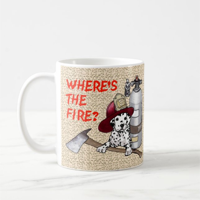Où est l'incendie Mug de pompier (Gauche)