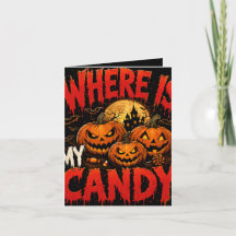 Où est mon bonbon Halloween Invitation pliée | Sp