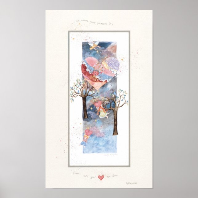 Où est votre trésor, impression de 9 " x 15 " avec (Devant)