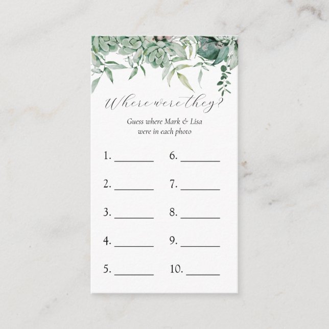 Où Étaient-Ils ? Carte de jeu Fête des mariées (Devant)