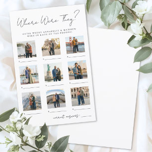 Où étaient-ils jeu de fête de mariage avec photos