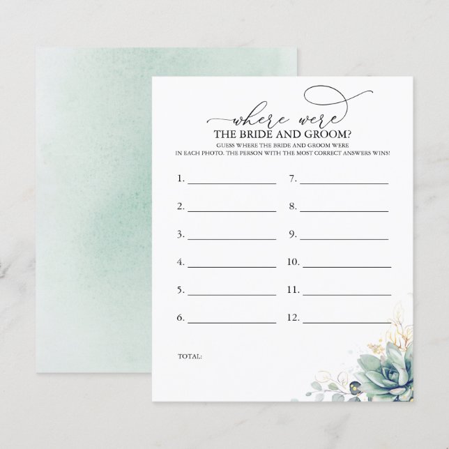 Où Était La MARIÉE ET GROOM Photo Jeu (Devant / Derrière)