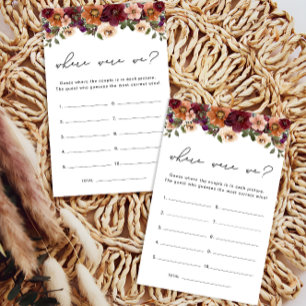 Où Étions-Nous Tombés Floral Fête des mariées Jeu