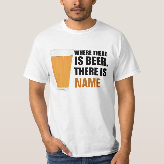 Où il ya Bière L/S Amer T-shirt vêtement (Devant)