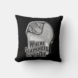 Où les tirs frappés vont mourir (Hockey) Coussin d