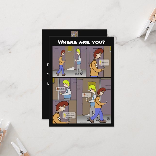 Où Vous Êtes Black Flatcard (Devant/Arrière en situation)