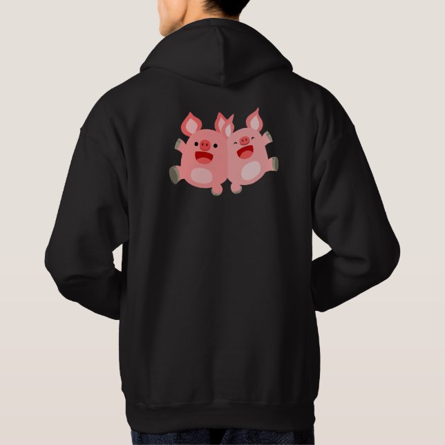 OUAH !! Sweat à capuche avec des petits cochons de (Dos)