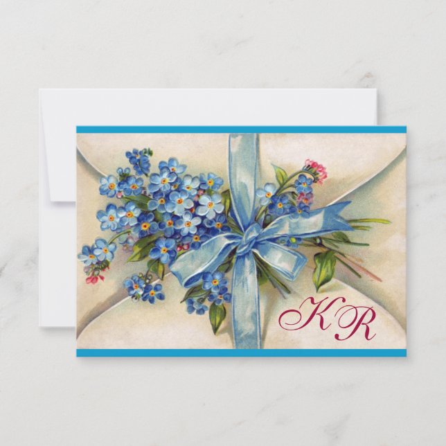 OUBLIEZ-MOI NOTES MONOGRAMME MARIAGE RSVP métal bl (Devant)