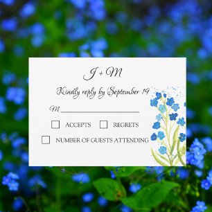 Oubliez-moi pas Floral Bleu fleurs Mariage RSVP