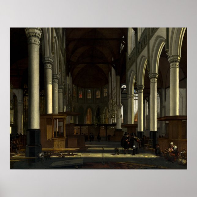 Oude Kerk - Poster d'Art fin Emanuel de Witte (Devant)