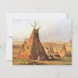Ouest d'Amérique vintage, Teepees on Plain par Bod