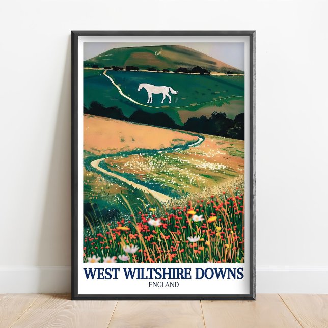 Ouest Wiltshire Downs Impression - Cheval Blanc de (Créateur téléchargé)