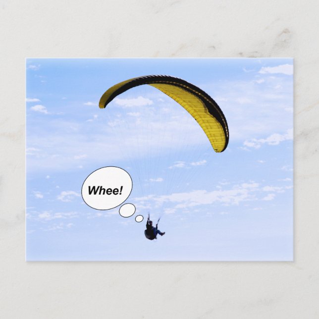 Ouh ! Parapente dans la carte postale nuageuse (Devant)