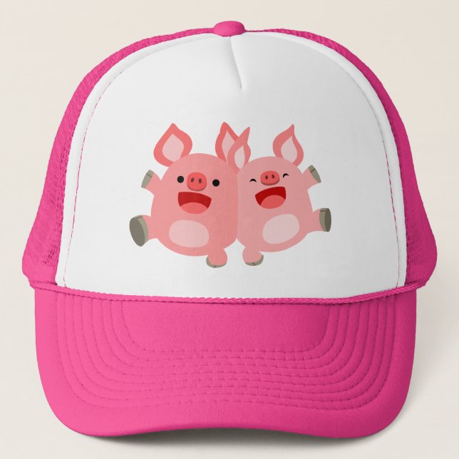 OUI ! ! Casquette de cochons de dessin mignon (Devant)