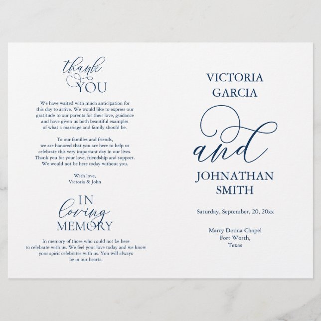 Oui, Cérémonie Mariage Programmes pliables (Devant)