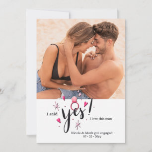 Oui Faire-part photo Fiançailles