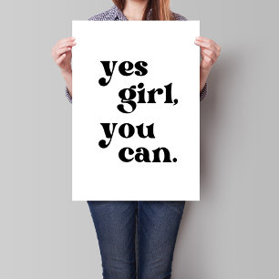 Oui Girl You Can Printable Wall Art Poster